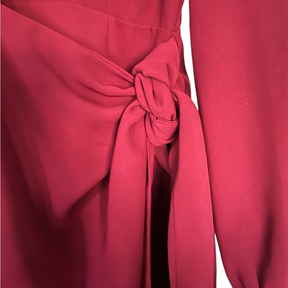 Lulus Wrap Dress Burgandy Holiday Women Small - Picture 2 of 9
